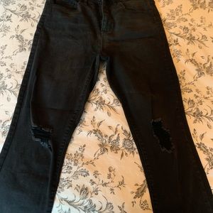 Distressed black jeans